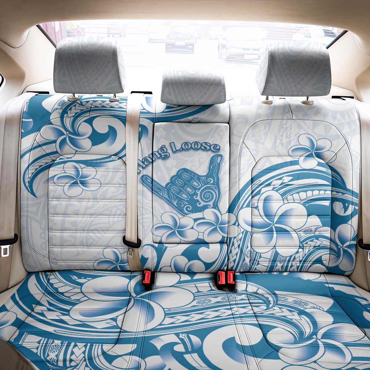 Aloha Hawaii Shaka Back Car Seat Cover Hang Loose Blue Version DT05 - Polynesian Pride