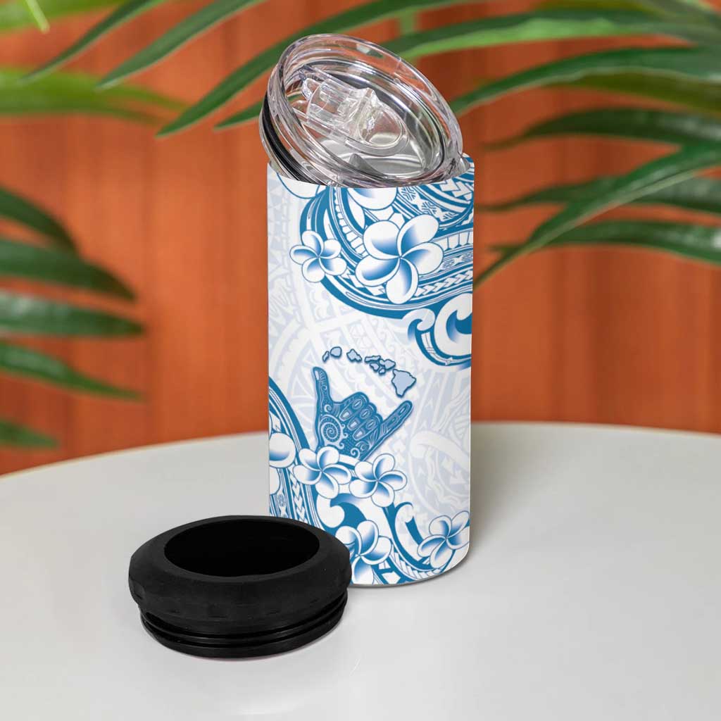 Aloha Hawaii Shaka 4 in 1 Can Cooler Tumbler Hang Loose Blue Version - Polynesian Pride