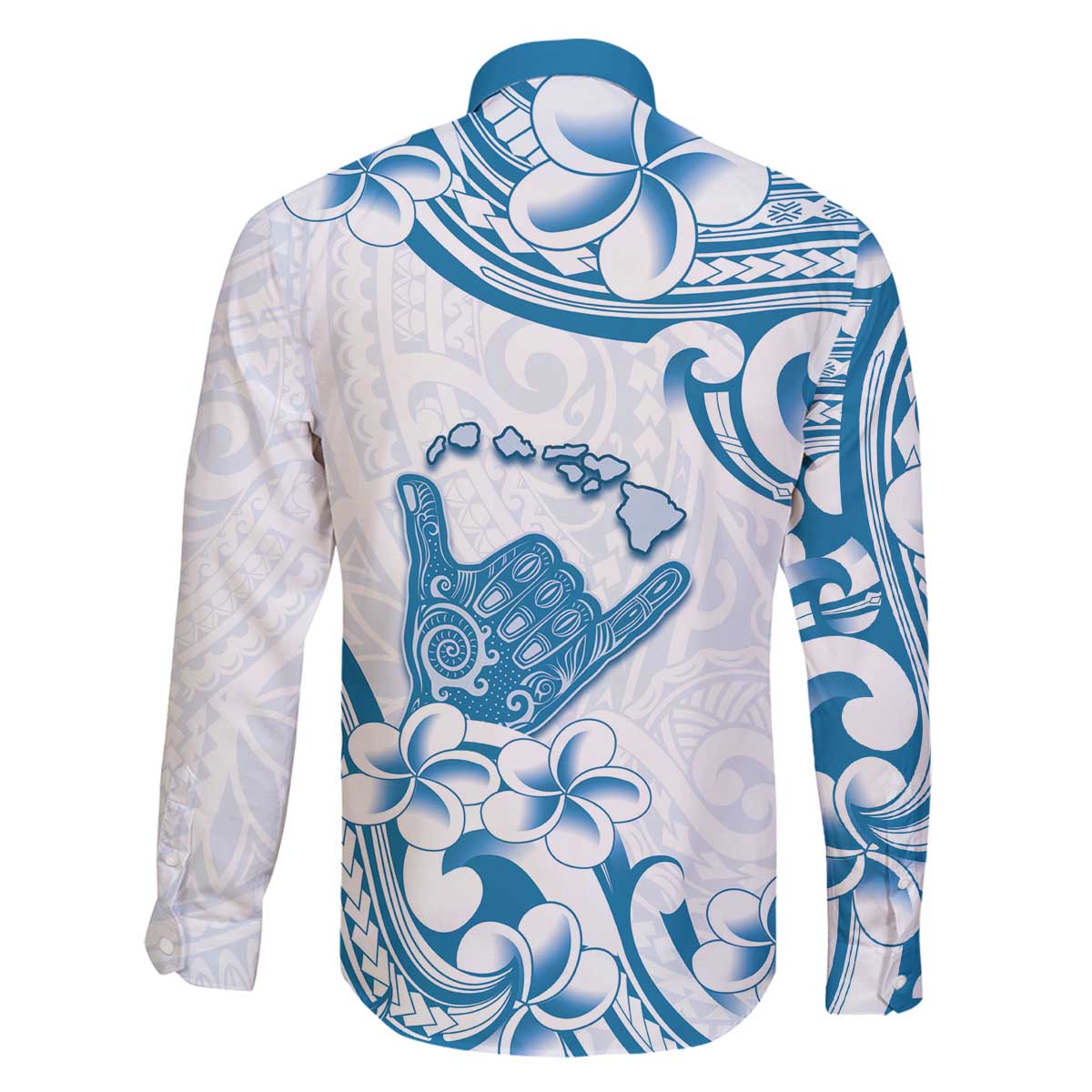 Aloha Hawaii Shaka Family Matching Off The Shoulder Long Sleeve Dress and Hawaiian Shirt Hang Loose Blue Version DT05 - Polynesian Pride