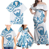 Aloha Hawaii Shaka Family Matching Off Shoulder Maxi Dress and Hawaiian Shirt Hang Loose Blue Version DT05 - Polynesian Pride