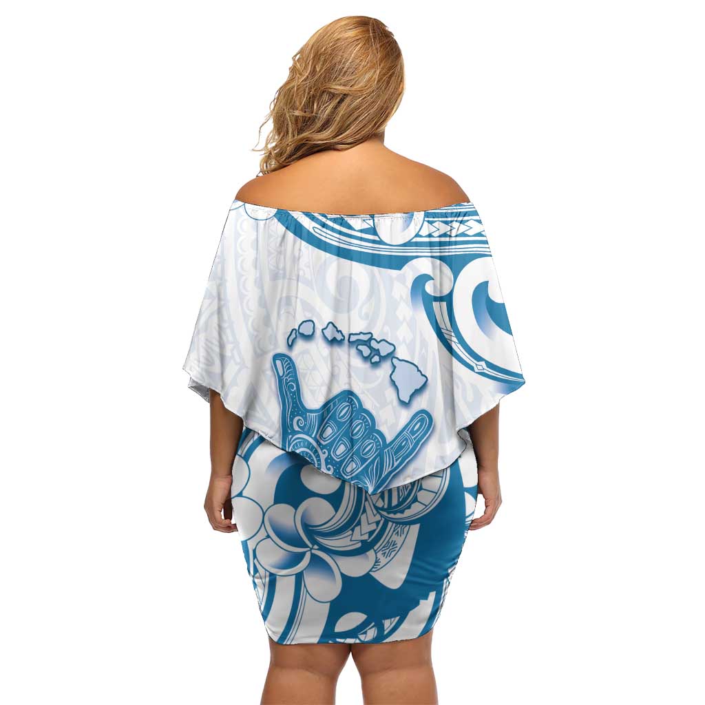 Aloha Hawaii Shaka Family Matching Off Shoulder Short Dress and Hawaiian Shirt Hang Loose Blue Version DT05 - Polynesian Pride