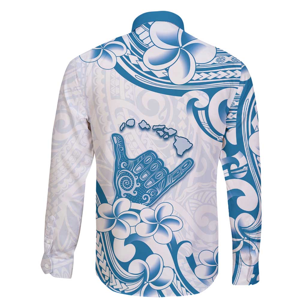 Aloha Hawaii Shaka Family Matching Puletasi and Hawaiian Shirt Hang Loose Blue Version DT05 - Polynesian Pride