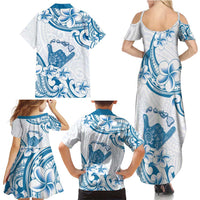 Aloha Hawaii Shaka Family Matching Summer Maxi Dress and Hawaiian Shirt Hang Loose Blue Version DT05 - Polynesian Pride