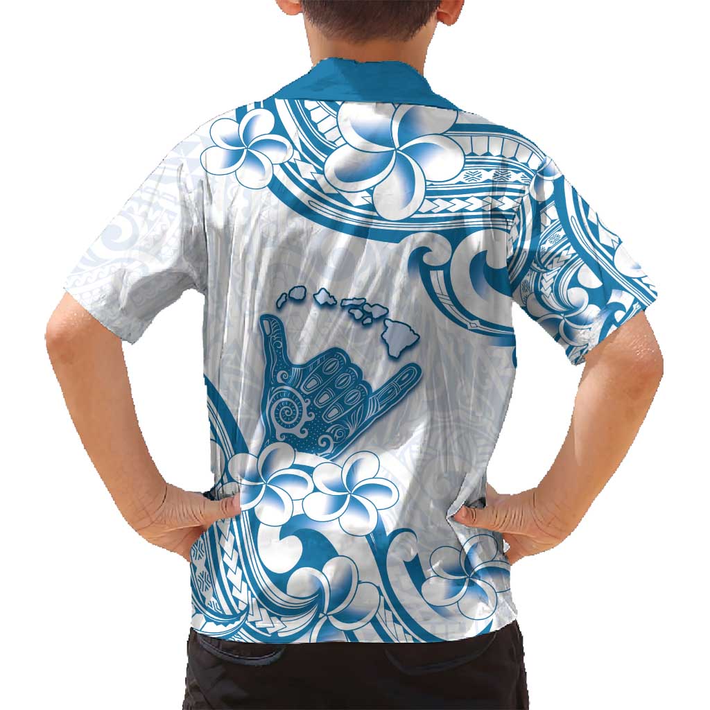 Aloha Hawaii Shaka Family Matching Tank Maxi Dress and Hawaiian Shirt Hang Loose Blue Version DT05 - Polynesian Pride