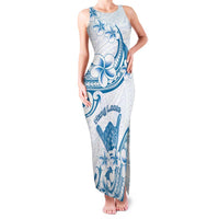Aloha Hawaii Shaka Family Matching Tank Maxi Dress and Hawaiian Shirt Hang Loose Blue Version DT05 Mom's Dress Blue - Polynesian Pride