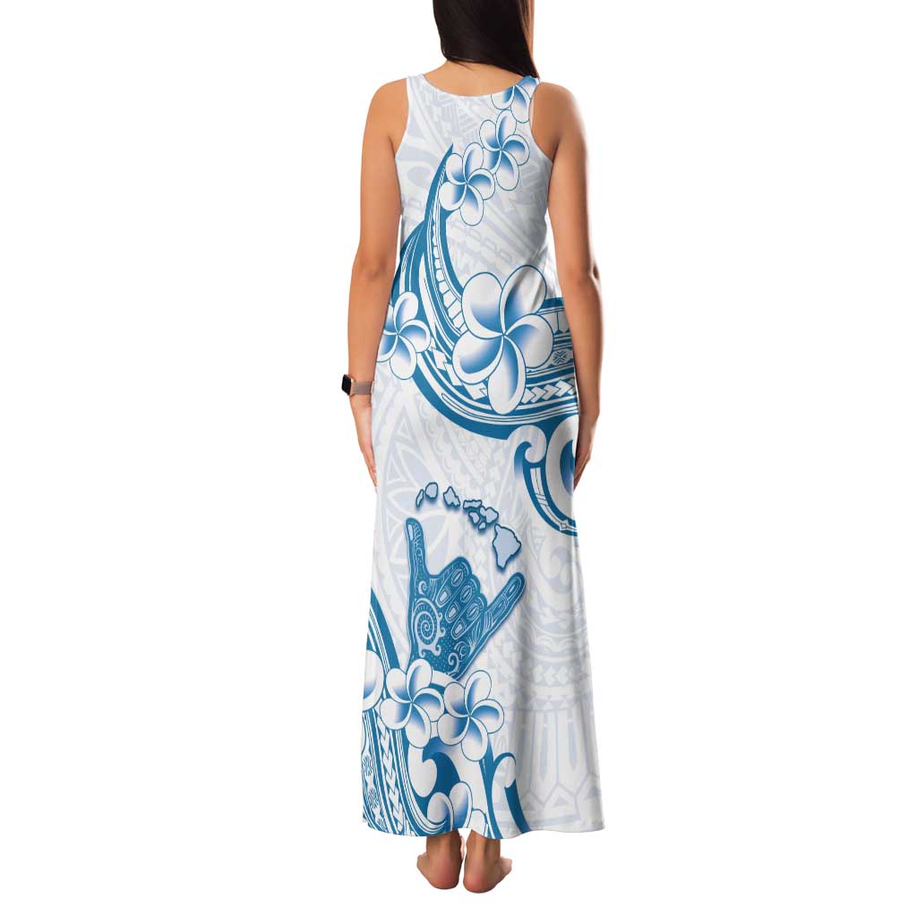 Aloha Hawaii Shaka Family Matching Tank Maxi Dress and Hawaiian Shirt Hang Loose Blue Version DT05 - Polynesian Pride