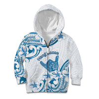 Aloha Hawaii Shaka Kid Hoodie Hang Loose Blue Version DT05 Zip Hoodie Blue - Polynesian Pride