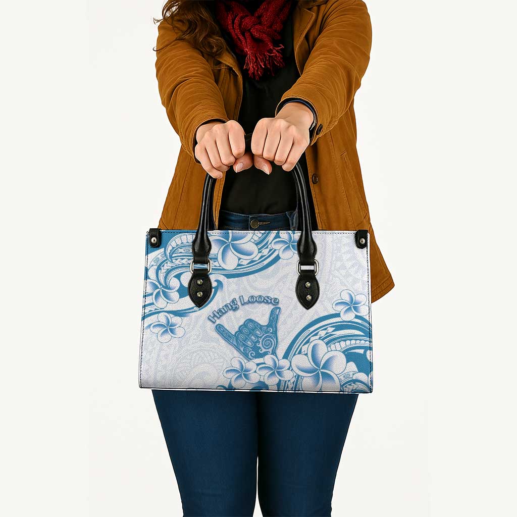 Aloha Hawaii Shaka Leather Bag Hang Loose Blue Version - Polynesian Pride