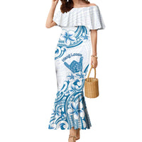 Aloha Hawaii Shaka Mermaid Dress Hang Loose Blue Version DT05 Women Blue - Polynesian Pride