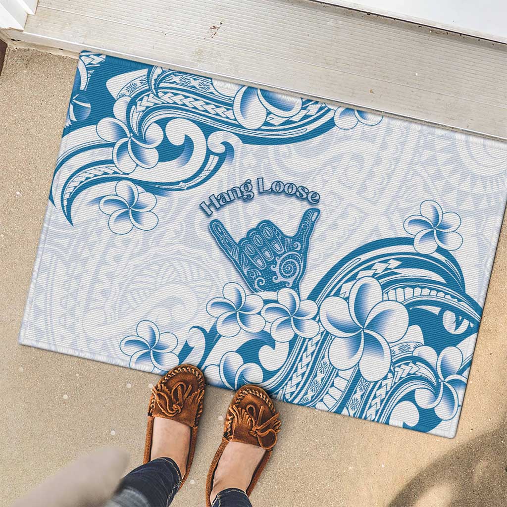 Aloha Hawaii Shaka Rubber Doormat Hang Loose Blue Version - Polynesian Pride