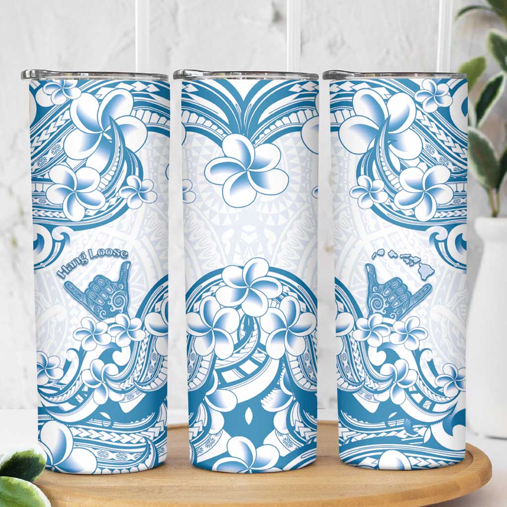 Aloha Hawaii Shaka Skinny Tumbler Hang Loose Blue Version - Polynesian Pride