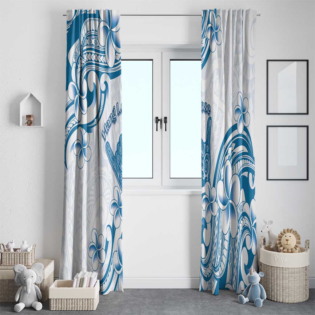 Aloha Hawaii Shaka Window Curtain Hang Loose Blue Version - Polynesian Pride