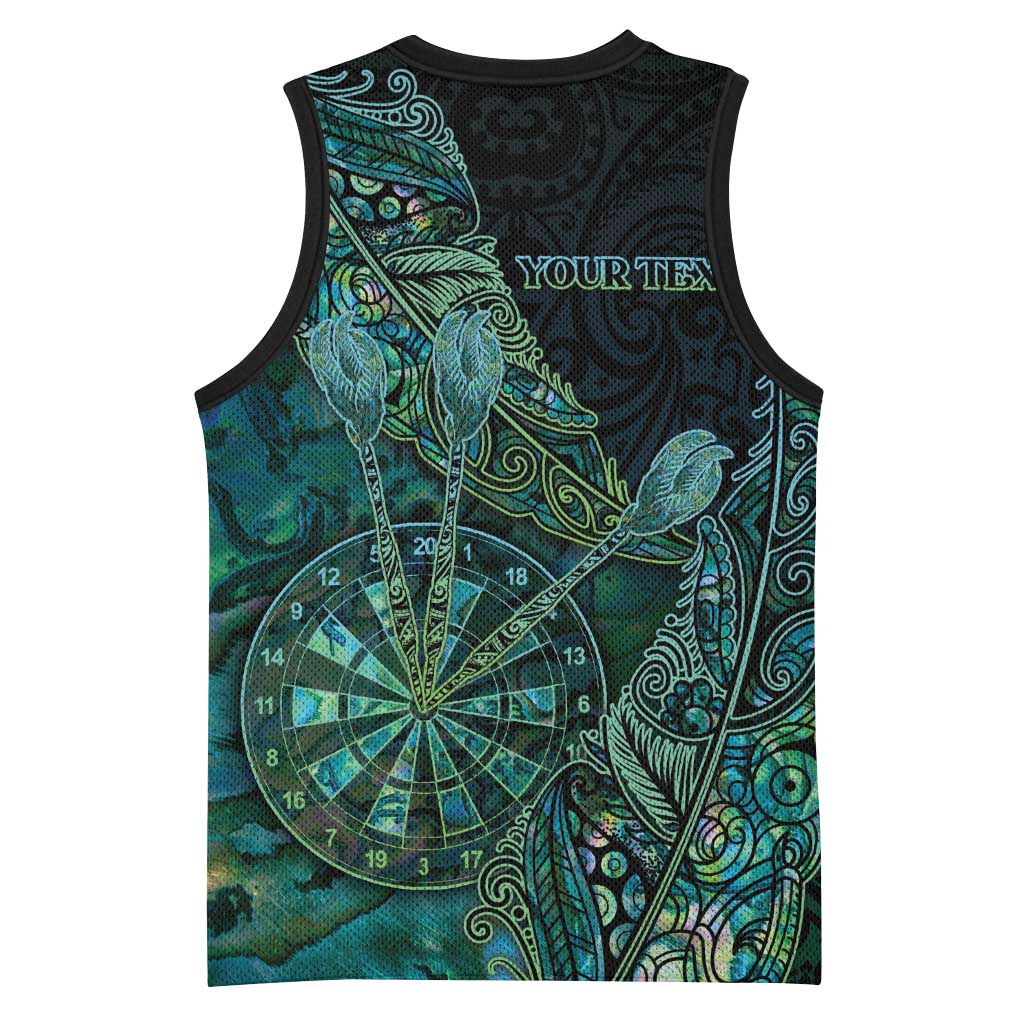 Personalised New Zealand Dart Basketball Jersey Maori Fern With Paua Shell DT05 - Polynesian Pride