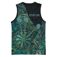 Personalised New Zealand Dart Basketball Jersey Maori Fern With Paua Shell DT05 - Polynesian Pride
