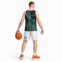 Personalised New Zealand Dart Basketball Jersey Maori Fern With Paua Shell DT05 - Polynesian Pride