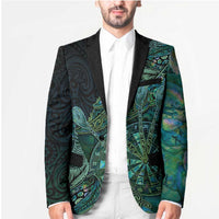 Personalised New Zealand Dart Blazer Maori Fern With Paua Shell - Polynesian Pride