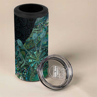 Personalised New Zealand Dart 4 in 1 Can Cooler Tumbler Maori Fern With Paua Shell DT05 - Polynesian Pride