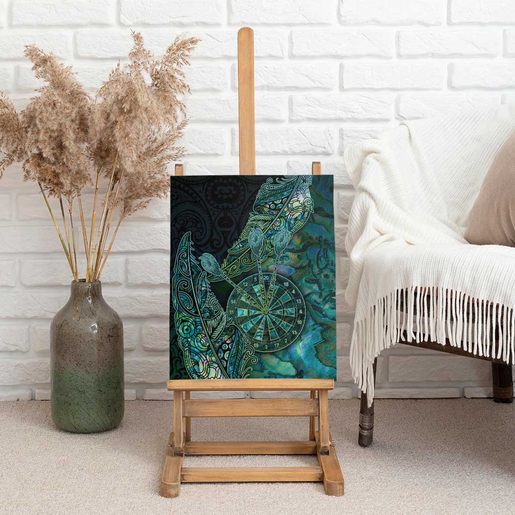New Zealand Dart Canvas Wall Art Maori Fern With Paua Shell - Polynesian Pride