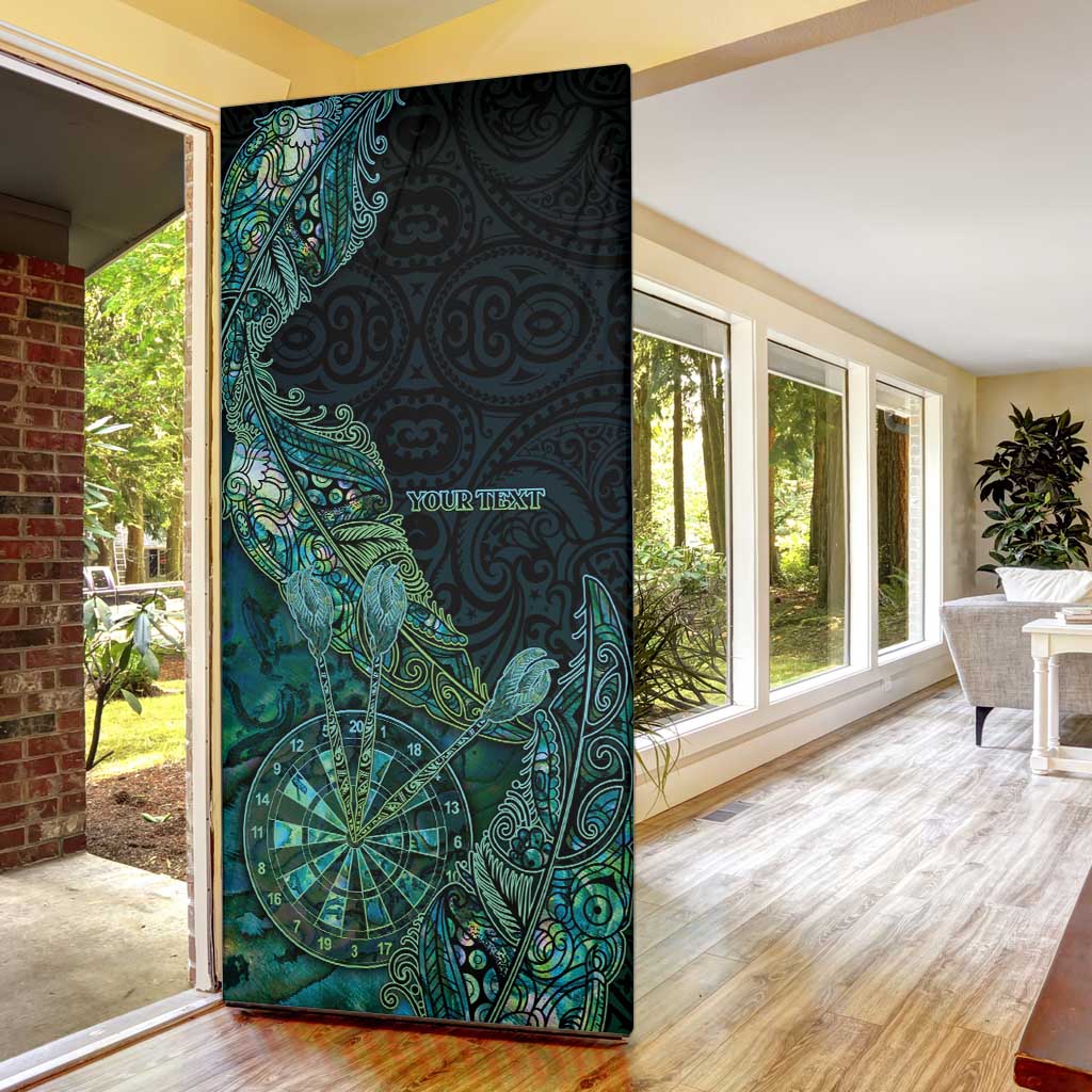 Personalised New Zealand Dart Door Cover Maori Fern With Paua Shell DT05 - Polynesian Pride