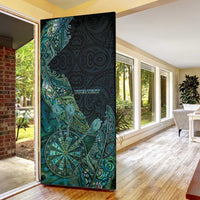 Personalised New Zealand Dart Door Cover Maori Fern With Paua Shell DT05 - Polynesian Pride