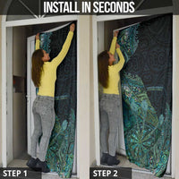 Personalised New Zealand Dart Door Cover Maori Fern With Paua Shell DT05 - Polynesian Pride