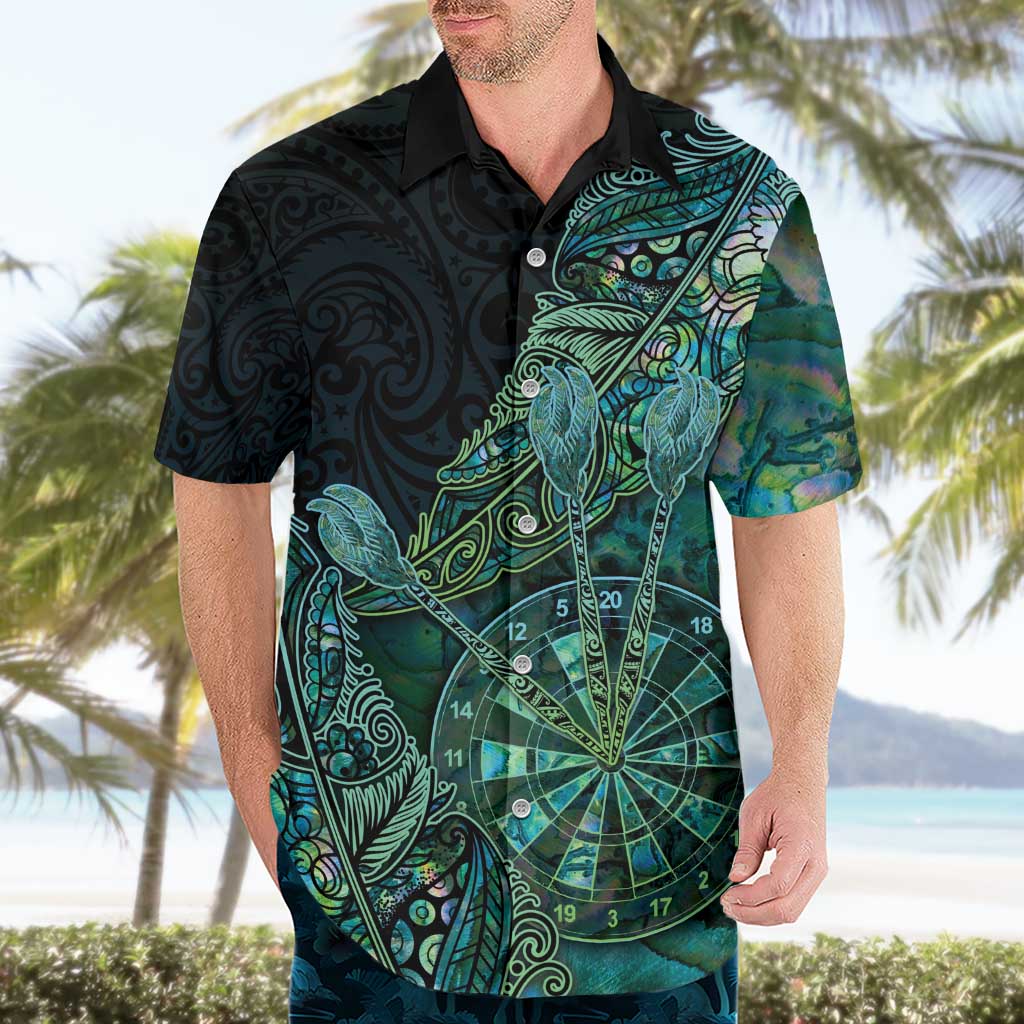 Personalised New Zealand Dart Hawaiian Shirt Maori Fern With Paua Shell DT05 - Polynesian Pride