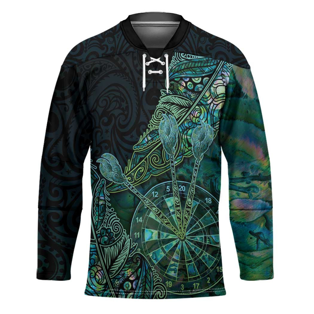 Personalised New Zealand Dart Hockey Jersey Maori Fern With Paua Shell DT05 Unisex Green - Polynesian Pride