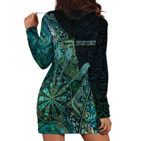 Personalised New Zealand Dart Hoodie Dress Maori Fern With Paua Shell DT05 - Polynesian Pride