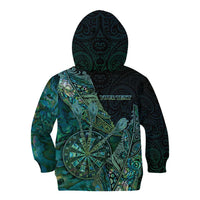 Personalised New Zealand Dart Kid Hoodie Maori Fern With Paua Shell DT05 - Polynesian Pride