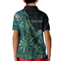 Personalised New Zealand Dart Kid Polo Shirt Maori Fern With Paua Shell DT05 - Polynesian Pride