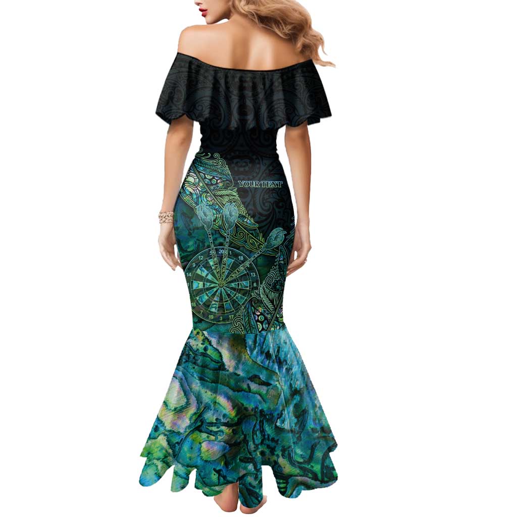 Personalised New Zealand Dart Mermaid Dress Maori Fern With Paua Shell DT05 - Polynesian Pride