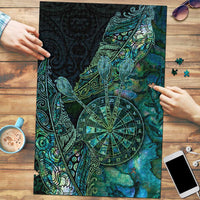New Zealand Dart Puzzle Maori Fern With Paua Shell DT05 Green - Polynesian Pride