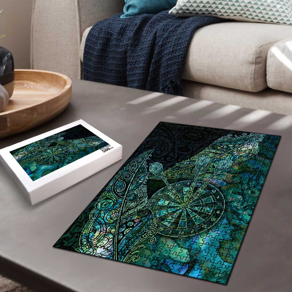 New Zealand Dart Puzzle Maori Fern With Paua Shell DT05 - Polynesian Pride