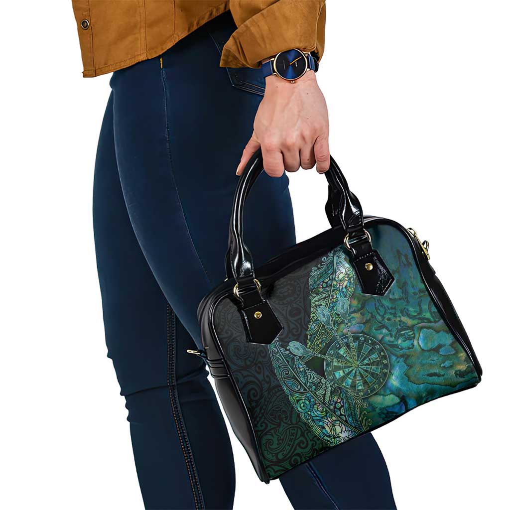 New Zealand Dart Shoulder Handbag Maori Fern With Paua Shell - Polynesian Pride