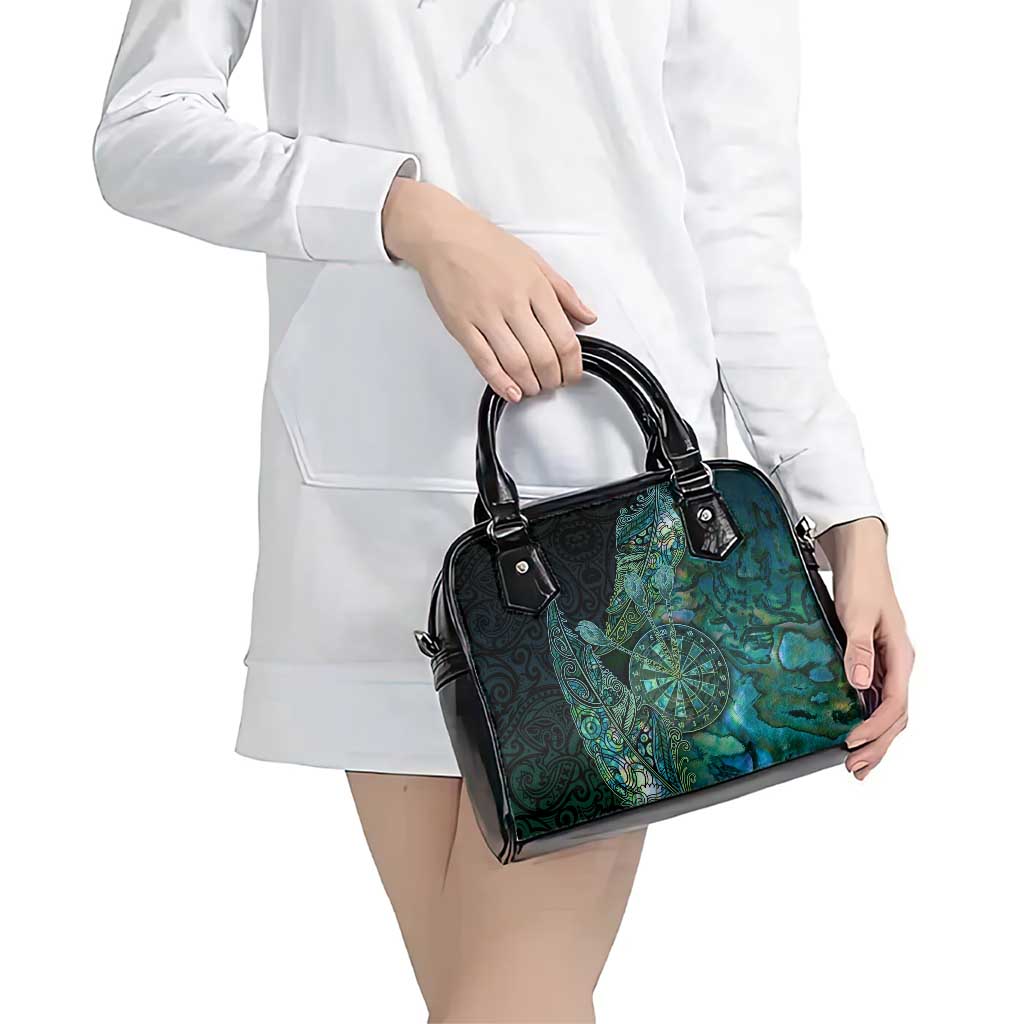New Zealand Dart Shoulder Handbag Maori Fern With Paua Shell - Polynesian Pride