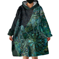 Personalised New Zealand Dart Wearable Blanket Hoodie Maori Fern With Paua Shell DT05 - Polynesian Pride