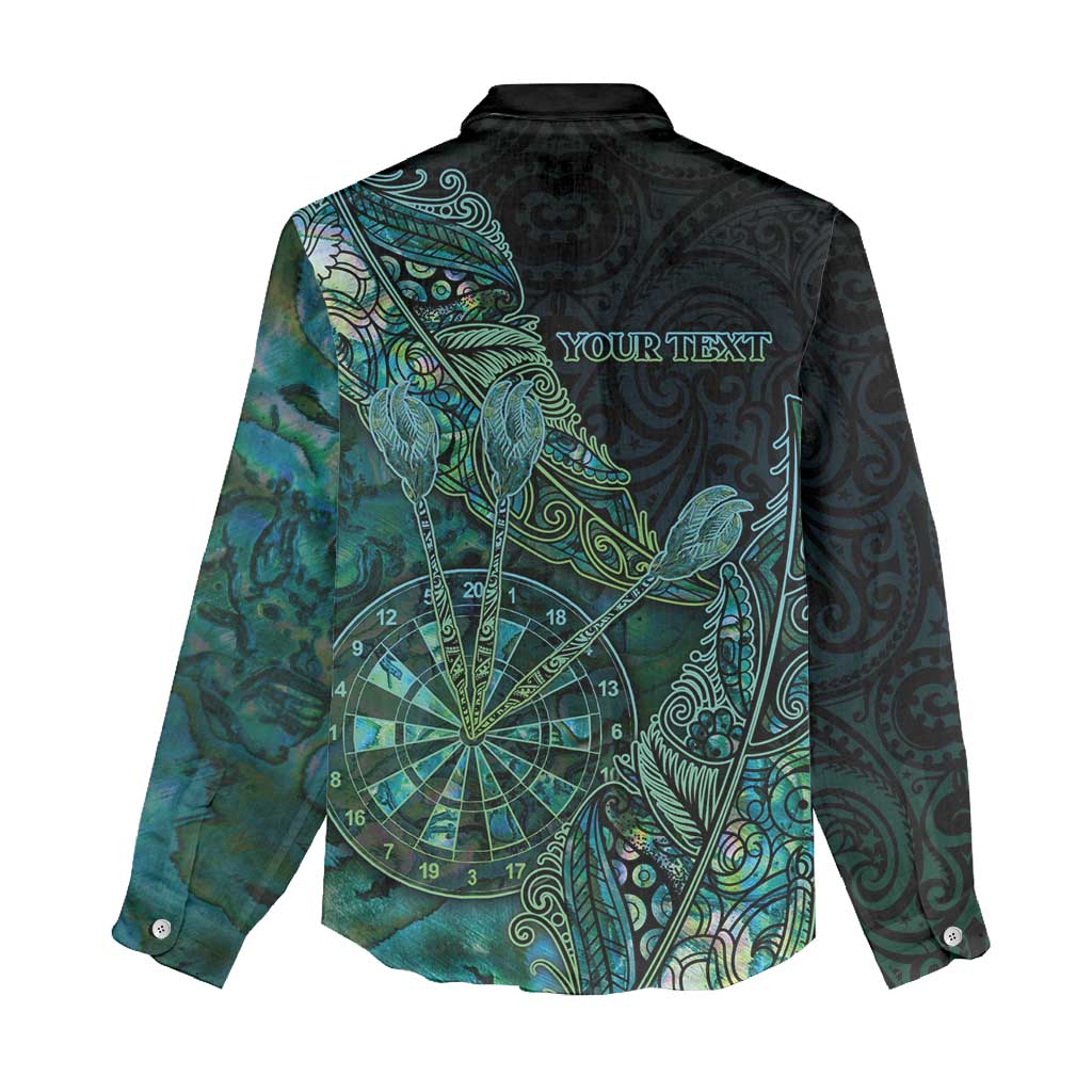 Personalised New Zealand Dart Women Casual Shirt Maori Fern With Paua Shell - Polynesian Pride