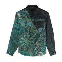 Personalised New Zealand Dart Women Casual Shirt Maori Fern With Paua Shell - Polynesian Pride