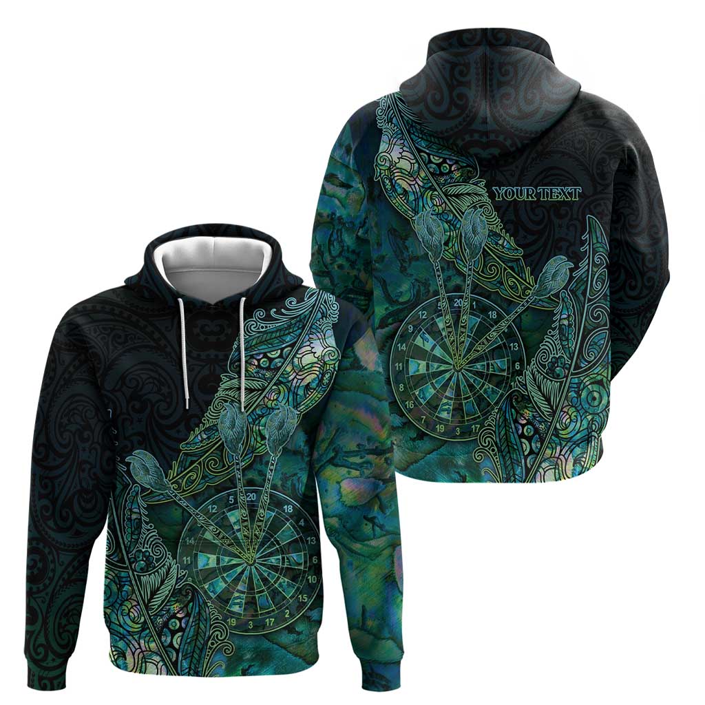 Personalised New Zealand Dart Zip Hoodie Maori Fern With Paua Shell DT05 - Polynesian Pride
