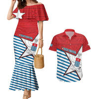 West Papua Morning Star Couples Matching Mermaid Dress and Hawaiian Shirt One People One Soul DT05 Red - Polynesian Pride