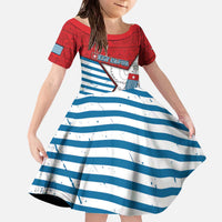 West Papua Morning Star Family Matching Off The Shoulder Long Sleeve Dress and Hawaiian Shirt One People One Soul DT05 Daughter's Dress Red - Polynesian Pride