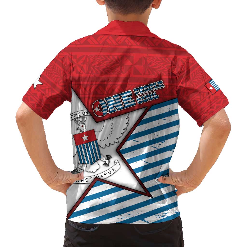 West Papua Morning Star Family Matching Off Shoulder Short Dress and Hawaiian Shirt One People One Soul DT05 - Polynesian Pride