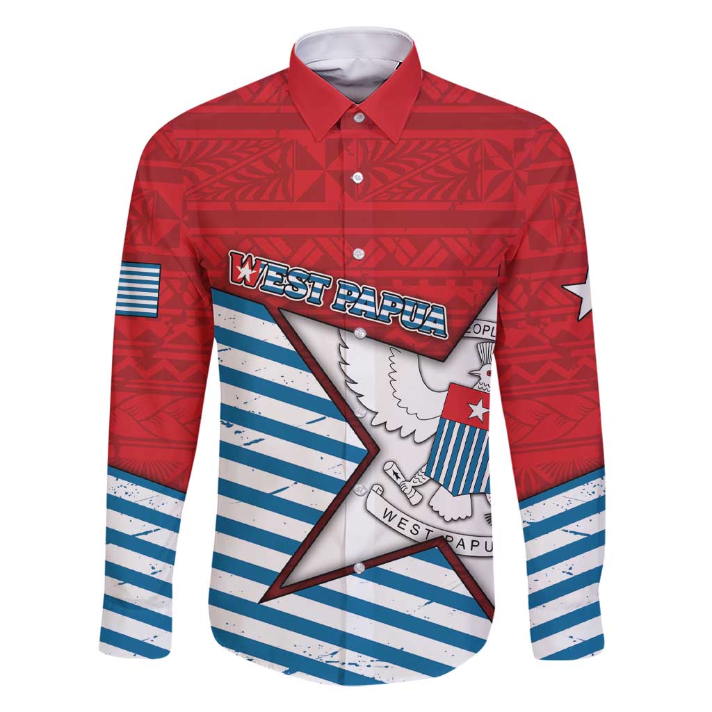 West Papua Morning Star Family Matching Short Sleeve Bodycon Dress and Hawaiian Shirt One People One Soul DT05 Dad's Shirt - Long Sleeve Red - Polynesian Pride