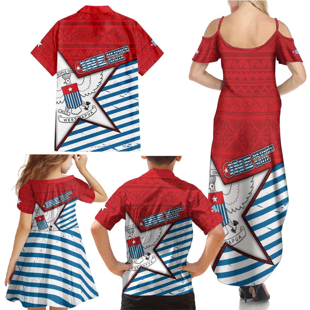 West Papua Morning Star Family Matching Summer Maxi Dress and Hawaiian Shirt One People One Soul DT05 - Polynesian Pride