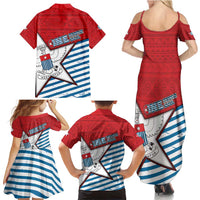 West Papua Morning Star Family Matching Summer Maxi Dress and Hawaiian Shirt One People One Soul DT05 - Polynesian Pride