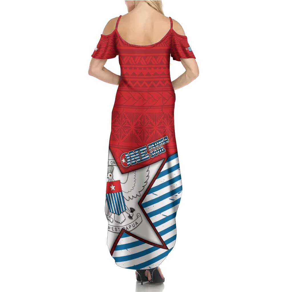 West Papua Morning Star Family Matching Summer Maxi Dress and Hawaiian Shirt One People One Soul DT05 - Polynesian Pride