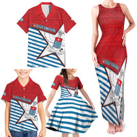 West Papua Morning Star Family Matching Tank Maxi Dress and Hawaiian Shirt One People One Soul DT05 - Polynesian Pride