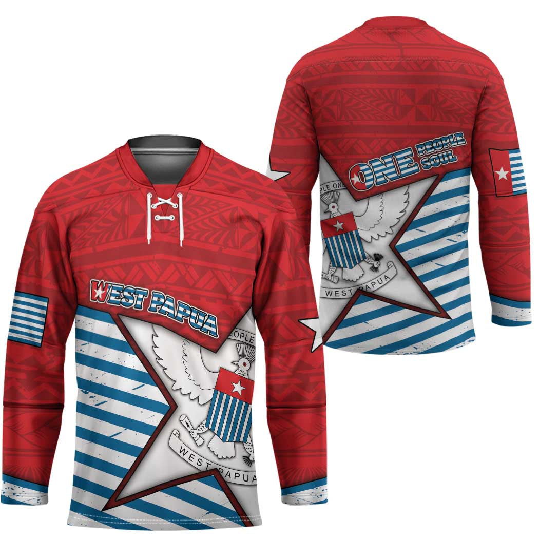 West Papua Morning Star Hockey Jersey One People One Soul - Polynesian Pride