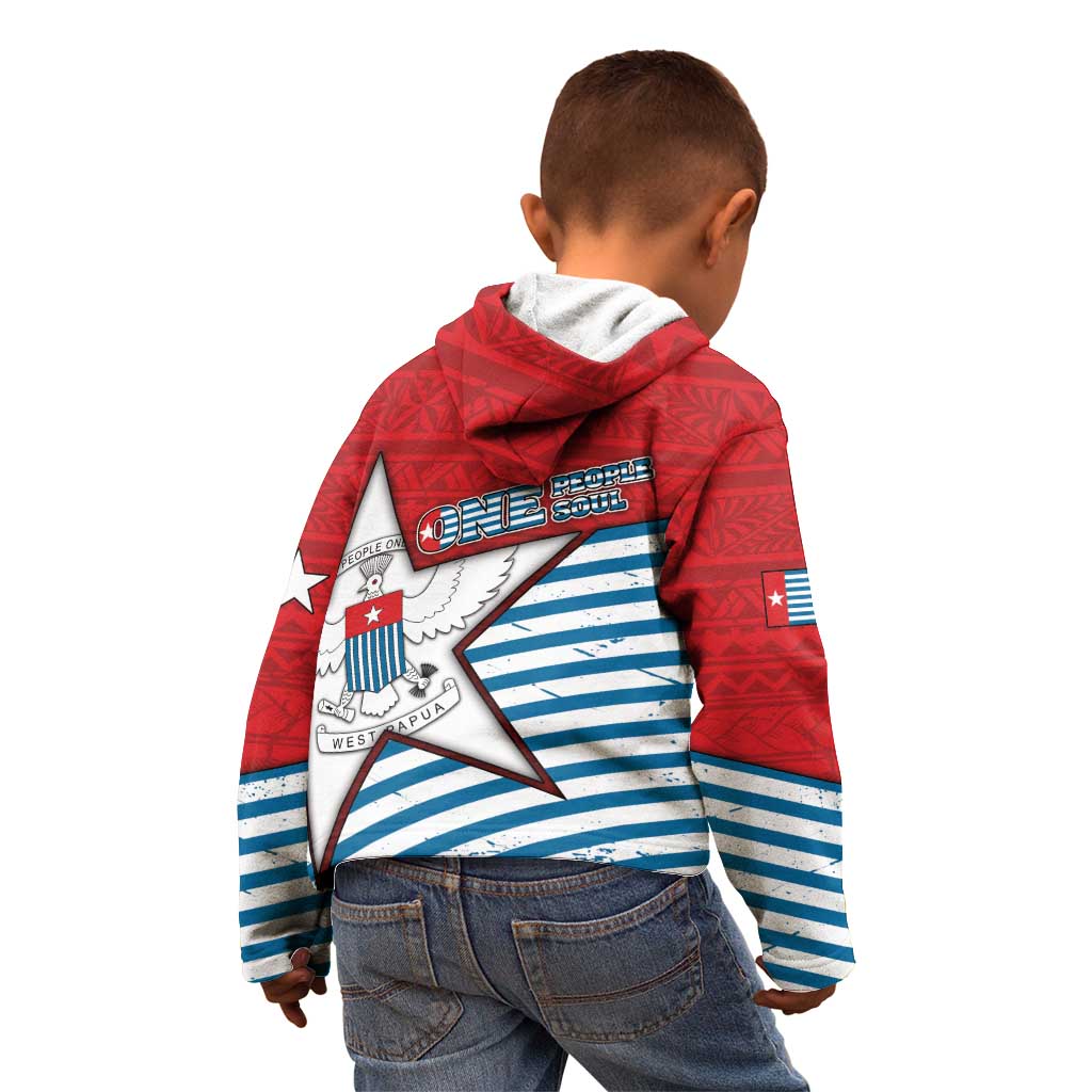 West Papua Morning Star Kid Hoodie One People One Soul - Polynesian Pride
