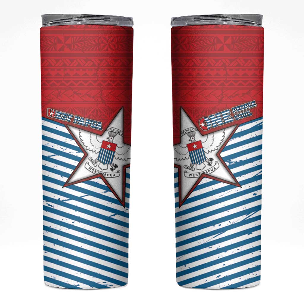 West Papua Morning Star Skinny Tumbler One People One Soul DT05 Red - Polynesian Pride